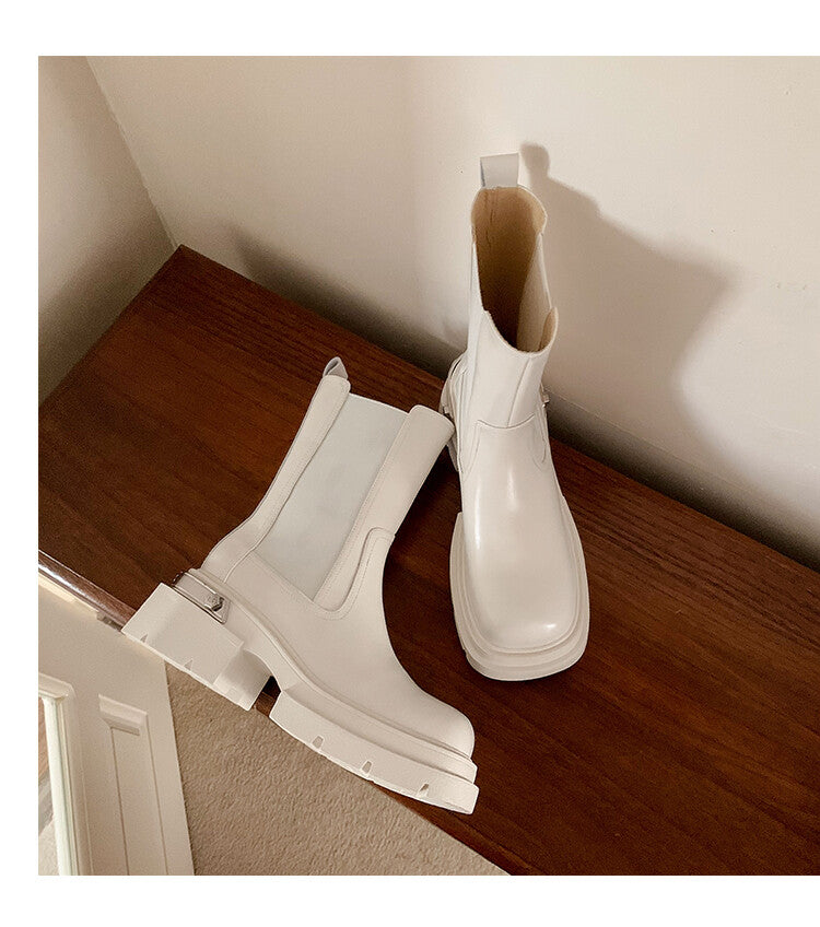 Karin Luna da Brand Series~Rear Metal Decoration Thick Sole Stretch Boots