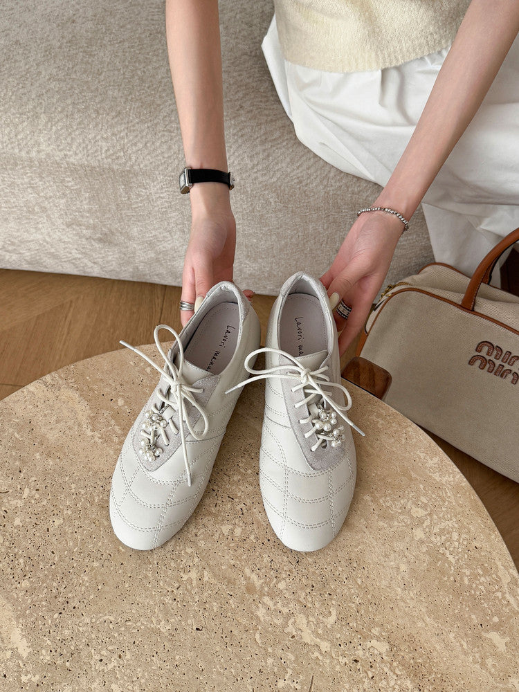 Karin Luna Casual Shoes Series~  In stock Xiaohongshu Hot-Selling Lace-Up Thick-Soled Deep Mouth Single Shoes