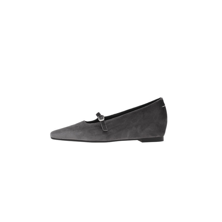 Karin Luna In Stock Spot Goods  Elegant Square-Toe One-Strap Height-Increasing Flats