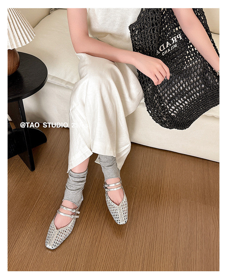 Karin Luna In Stock Spot Goods Hollow Woven One-Strap Closed-Toe Slippers
