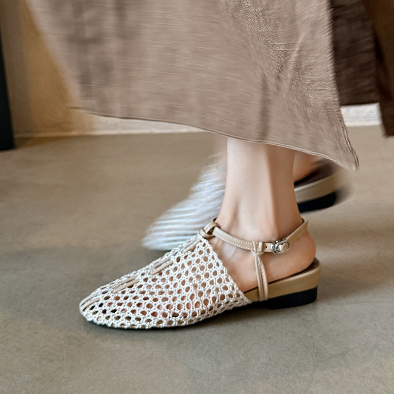 Karin Luna In Stock Spot Goods  Resort Style Series~Casual woven closed-toe flat sandals