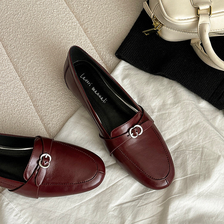 Karin Luna In Stock Spot Goods Basic Versatile British Style Single Shoes