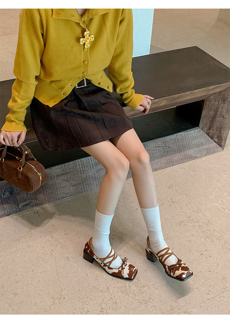 Karin Luna Hot Item Hot Item Xiaohongshu Hot Item  Comes with Bowknot Mary Jane Flats