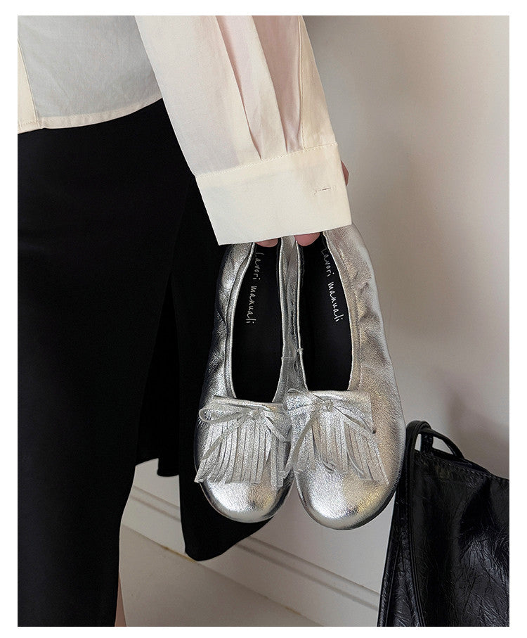 Karin Luna In Stock Spot Goods   Tassel Round Toe Hidden Wedge Mary Jane Shoes