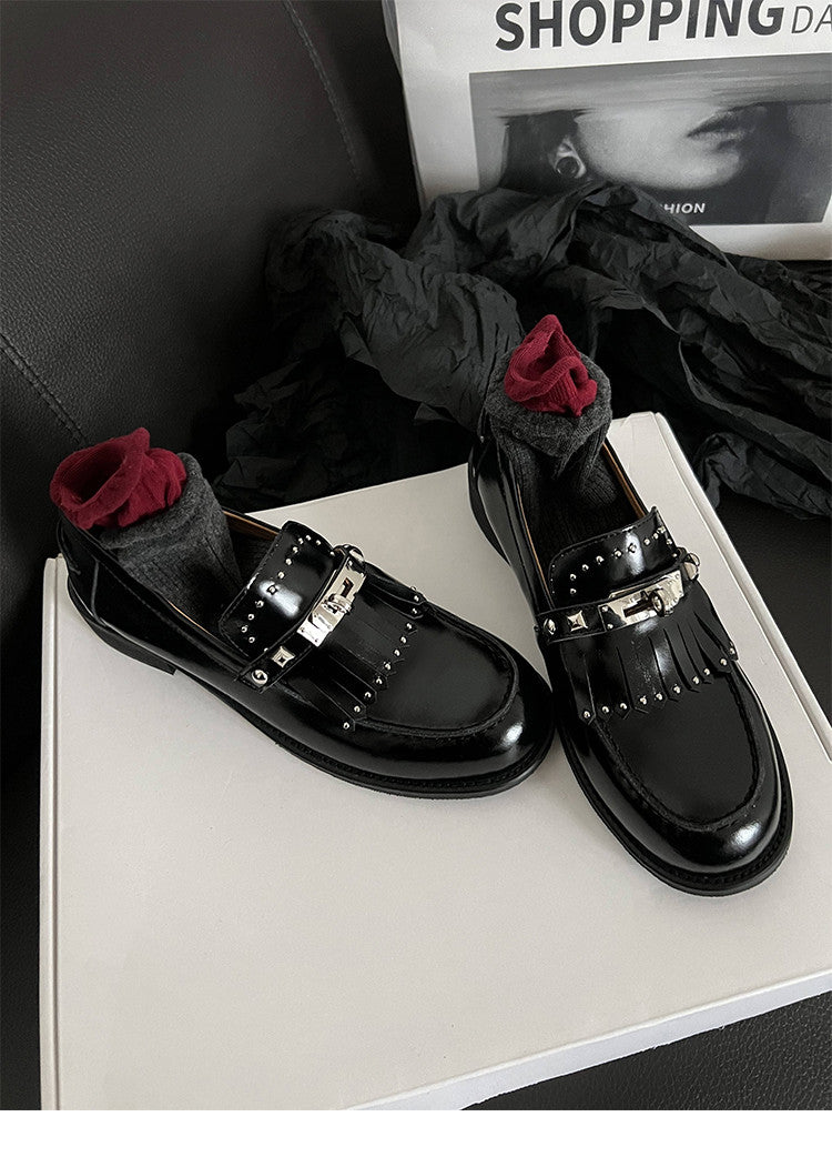 Karin Luna Casual Shoes Series~ Spot Goods Spot Goods Hot-selling Tassel Element Small Gold Buckle Single Shoes