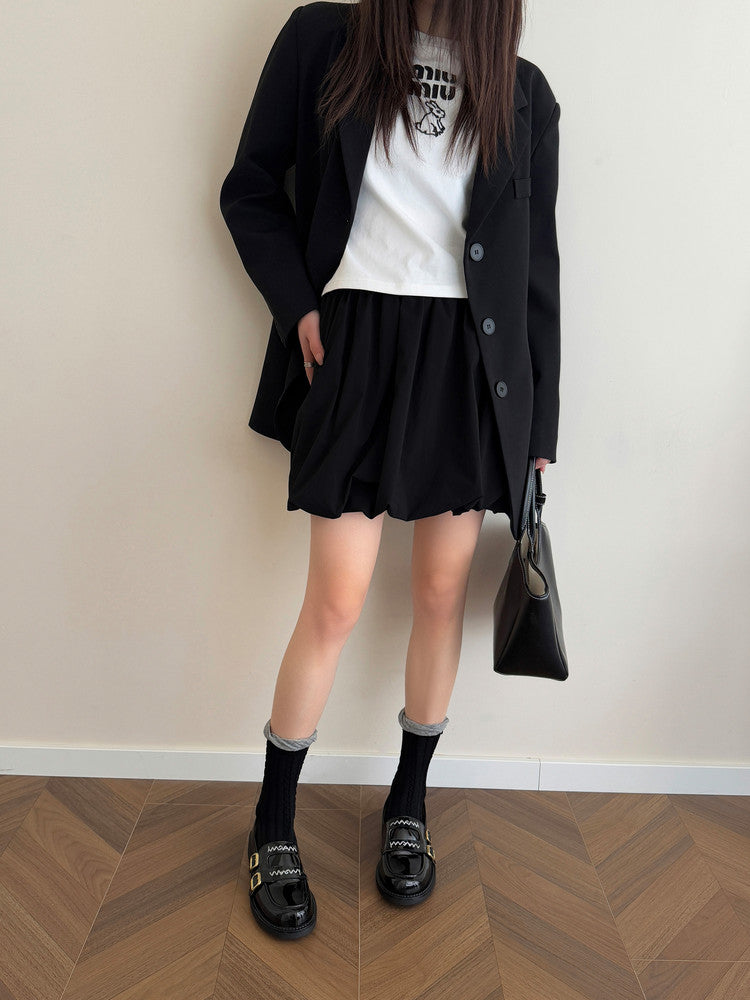 Karin Luna In Stock Spot Goods  Retro Style Slip-On Metal Buckle Loafers
