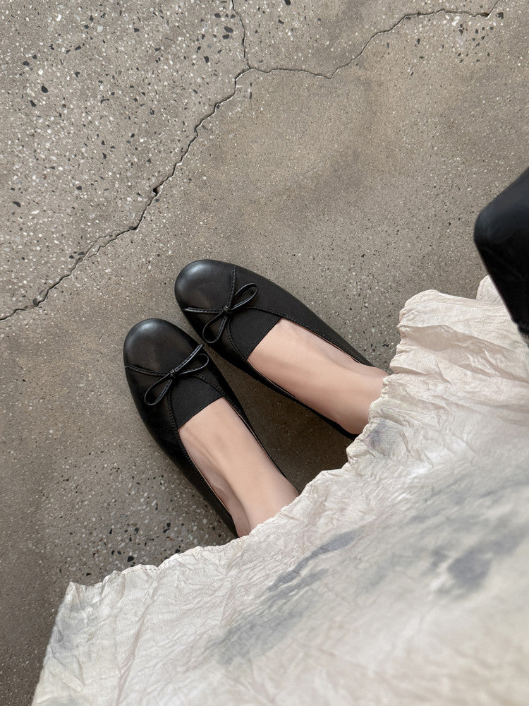 Karin Luna Full Layer Inside and Out~Basic Versatile Bow Hidden Heel Shoes