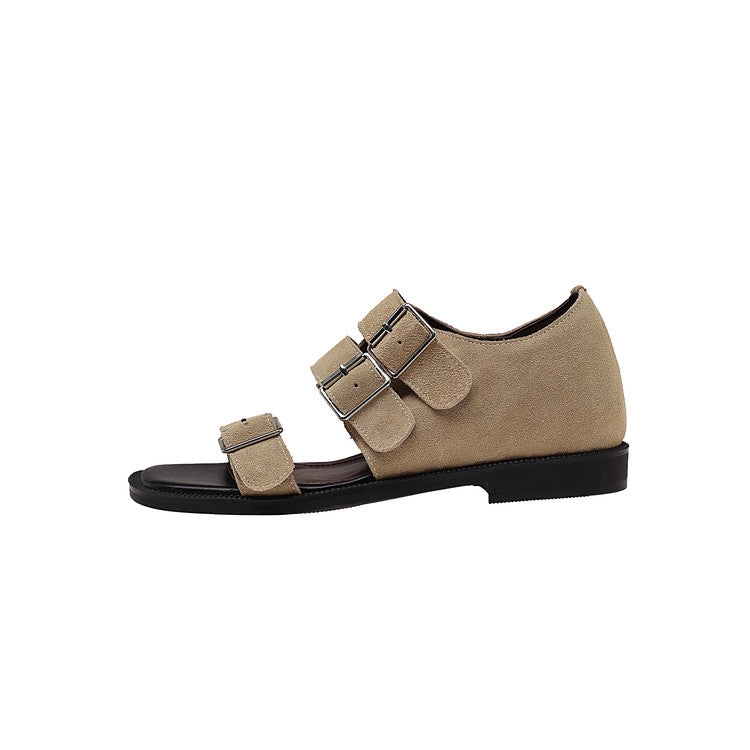 Karin Luna In Stock Spot Goods   Casual Belt Buckle Thick-soled Versatile Sandals