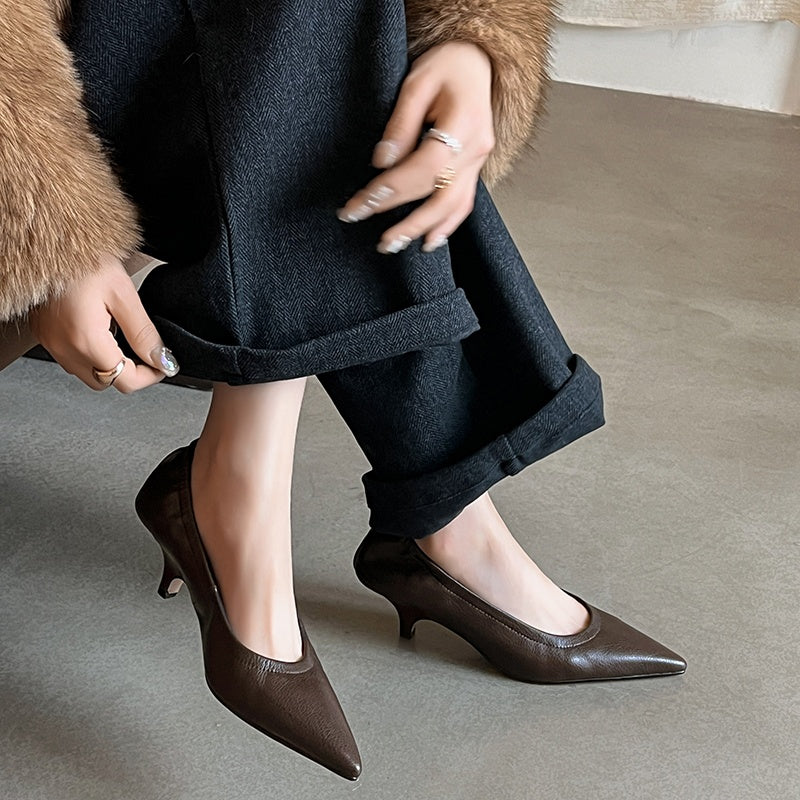 Karin Luna In Stock Spot Goods    Vintage Classic Style Shallow Mouth Single Shoes