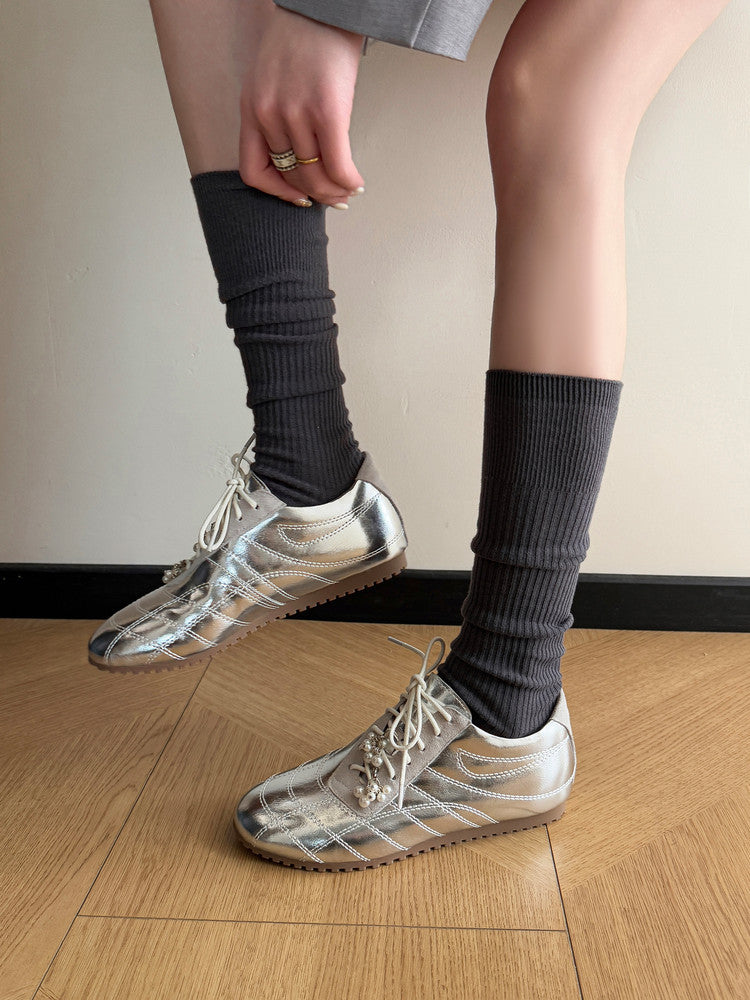 Karin Luna Casual Shoes Series~  In stock Xiaohongshu Hot-Selling Lace-Up Thick-Soled Deep Mouth Single Shoes
