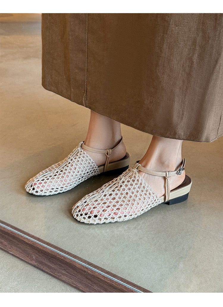 Karin Luna In Stock Spot Goods  Resort Style Series~Casual woven closed-toe flat sandals