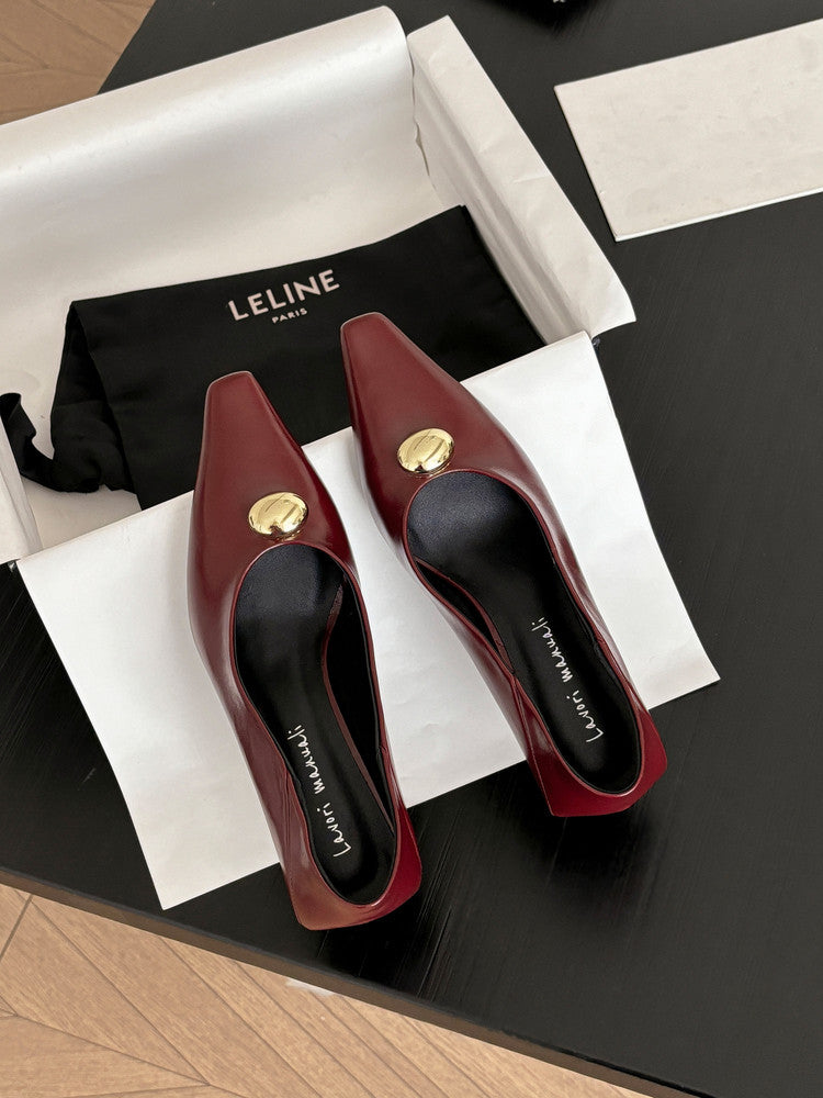 Karin Luna In Stock In Stock ~Basic Versatile French Style Small Square Toe Shallow Mouth Single Shoes