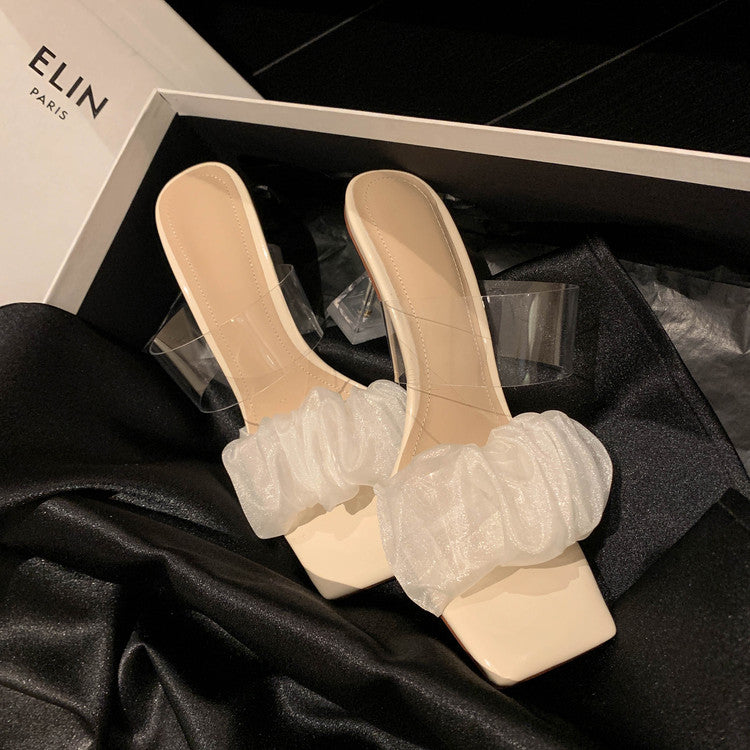Karin Luna In Stock Spot Goods The feeling of summer Breathable Organza Elegant Slippers