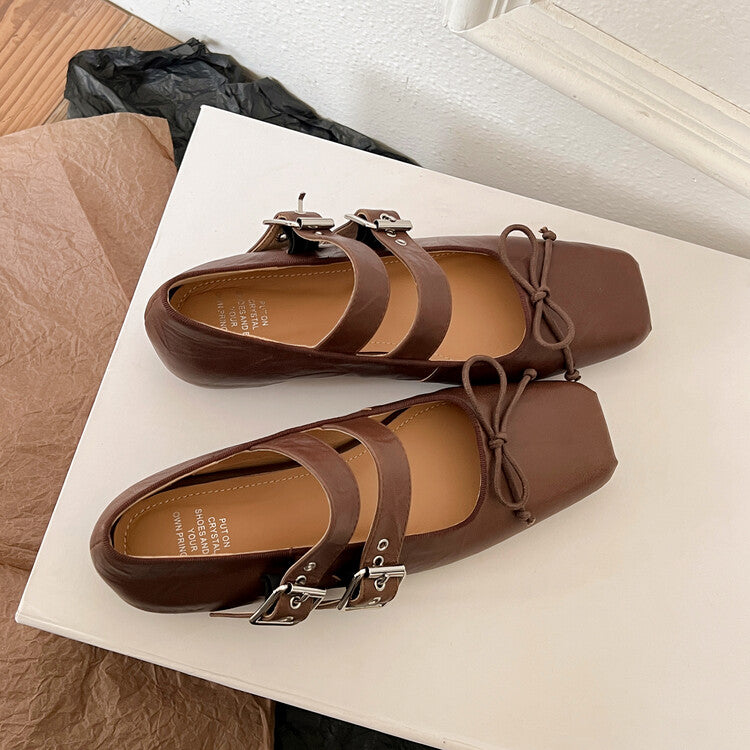 Karin Luna Future Sense silver~Spot Goods Spot Goods Hot-selling Bowknot Retro Belt Buckle Ballet Mary Jane Shoes