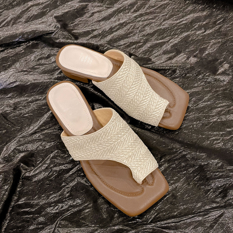 Karin Luna Bestseller  Popular  Data Hot-Selling Toe-Clip Straw Vacation Style Slippers