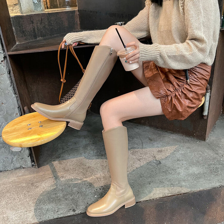 Karin Luna In Stock  Cowhide Niche Versatile Style Knight Boots