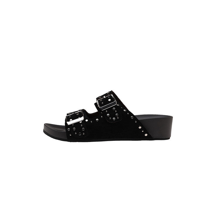 Karin Luna In Stock Spot Goods Casual Thick-Soled Belt Buckle Slippers