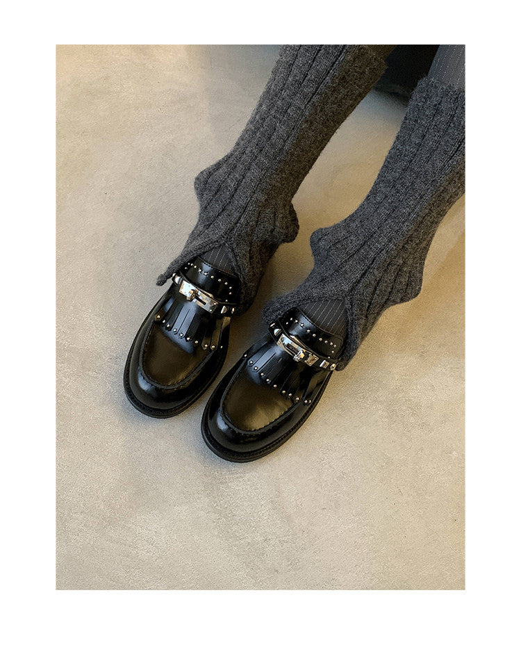 Karin Luna Casual Shoes Series~ Spot Goods Spot Goods Hot-selling Tassel Element Small Gold Buckle Single Shoes