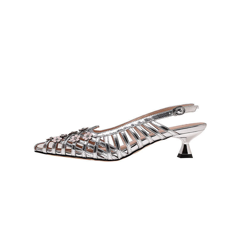 Karin Luna In Stock Spot Goods  Purely Handmade Flowers High-end Hollow Out Sandals