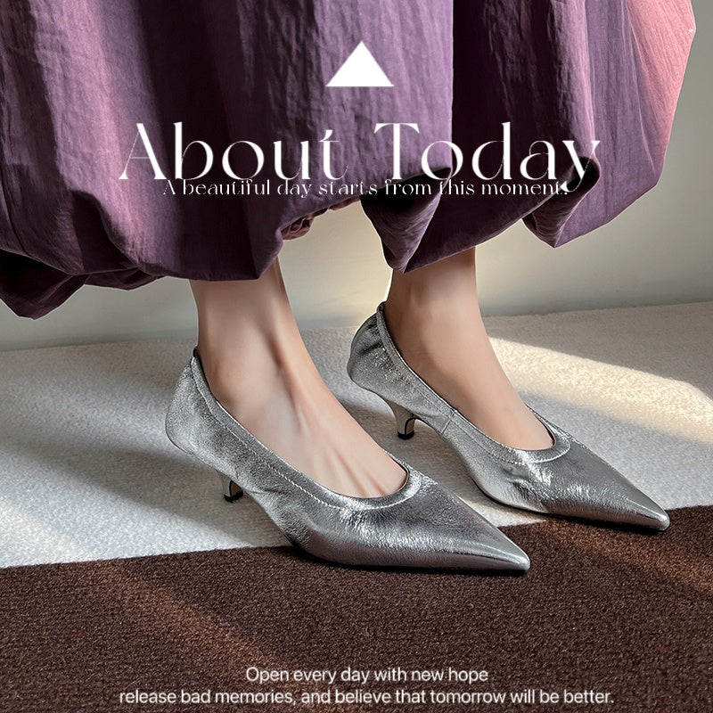 Karin Luna In Stock Spot Goods    Vintage Classic Style Shallow Mouth Single Shoes