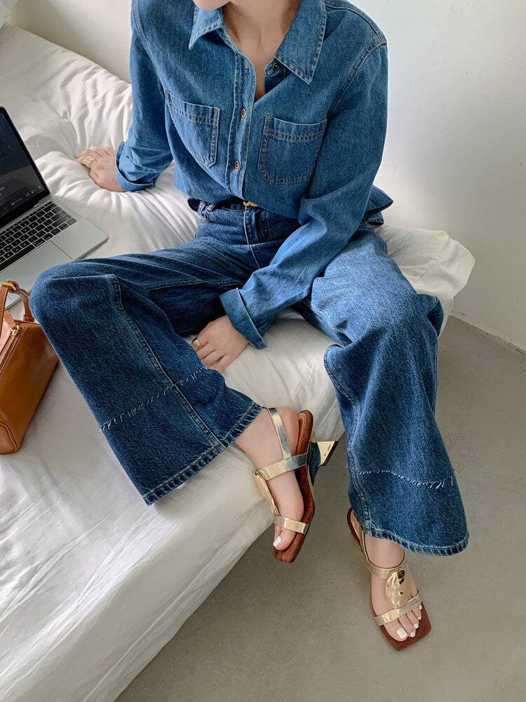 Karin Luna Hot-Selling Fasteners  Irregular Heel Open-Toe Sandals