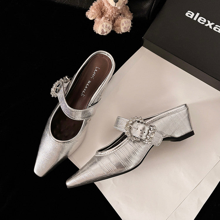 Karin Luna In Stock Spot Goods Full Layer Rhinestone Exquisite Closed-Toe Slippers