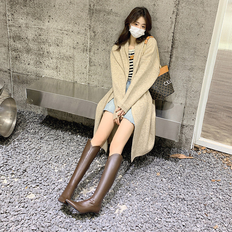 Karin Luna Elegant Style v Pointed Toe Stiletto Long Boots