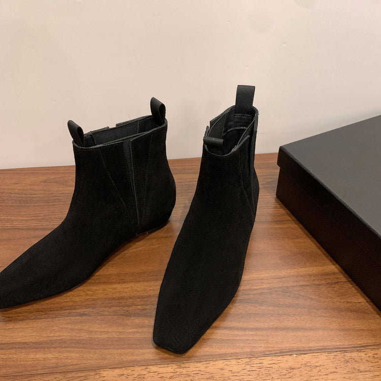 Karin Luna Design Edition Square Toe Hidden Heel Ankle Boots