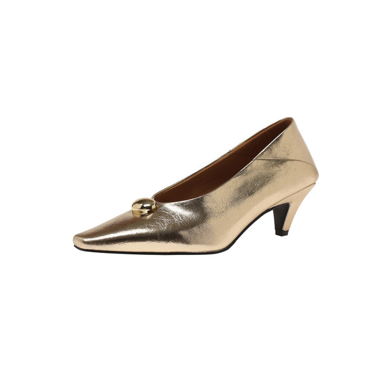Karin Luna In Stock In Stock ~Basic Versatile French Style Small Square Toe Shallow Mouth Single Shoes