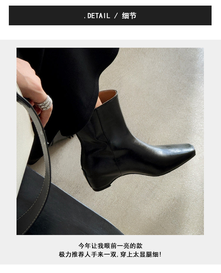 Karin Luna Basic Versatile  Square toe Hot-selling Short Boots