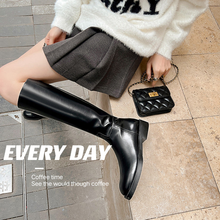 Karin Luna In Stock In-stock Basic Classic Timeless Round Toe Casual Riding Boots