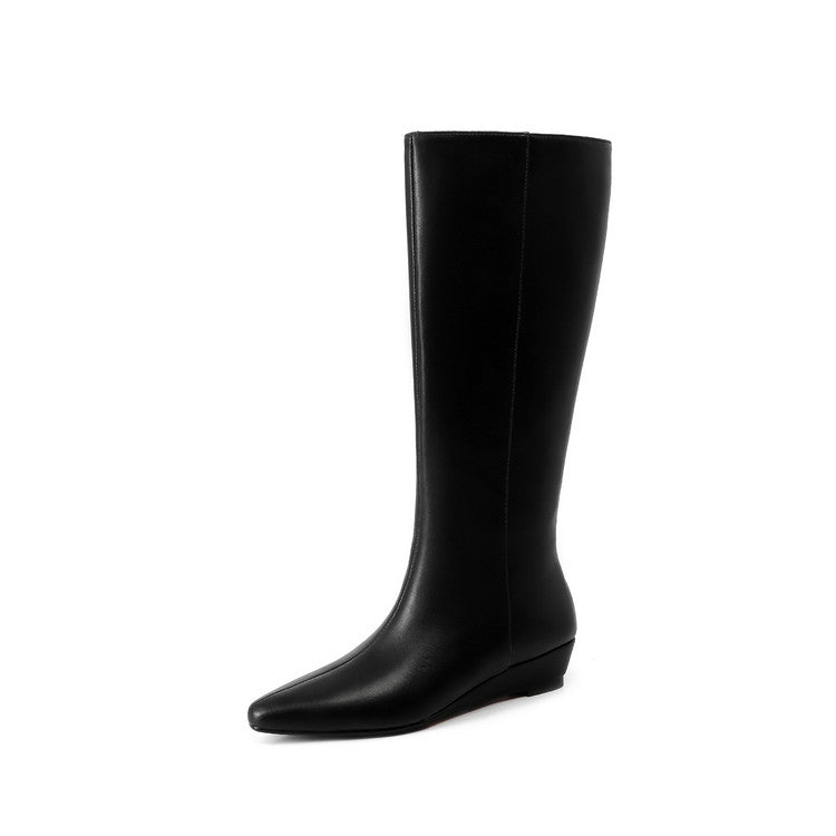 Karin Luna In Stock  In-stock Square Toe Straight Slip-on Long Boots