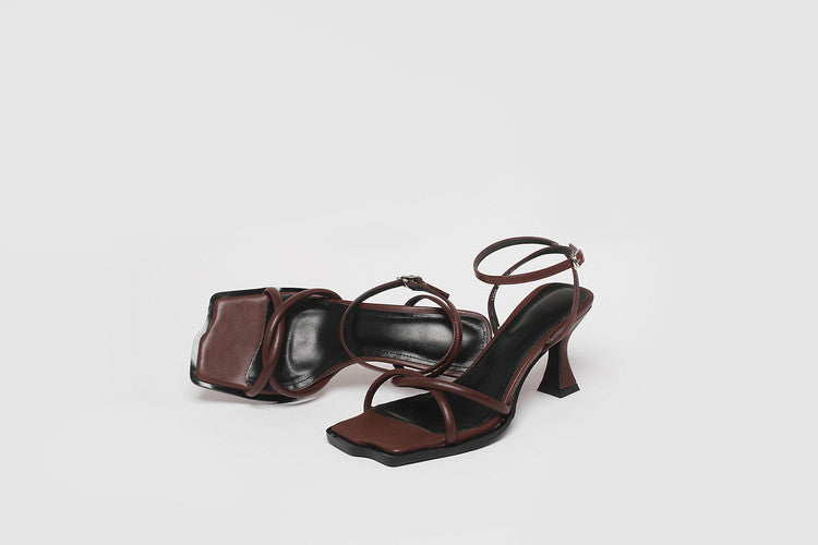 Karin Luna Classic Style  In stock  Basic Versatile Cross Strap High Heel Sandals