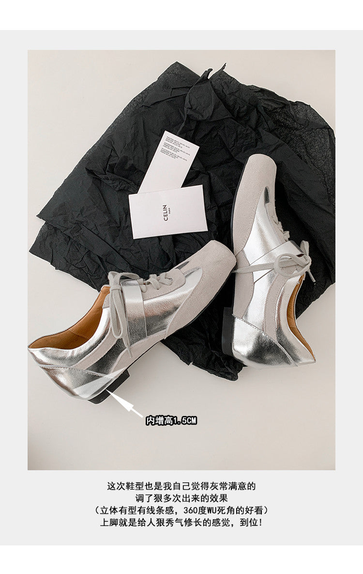 Karin Luna In Stock Spot Goods  Designed retro square-toe ballet shoes with laces