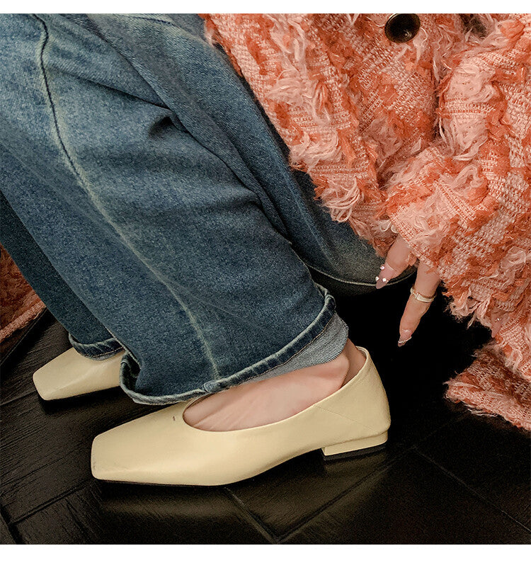 Karin Luna has prepared stock  Full leather inside and out  Top Layer Horse Oil Cowhide Shallow Mouth Nursing Mary Jane Shoes