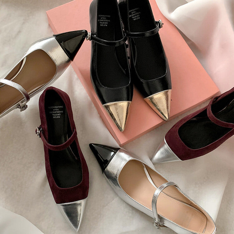 Karin Luna In Stock  Spot Goods In Stock  Classic Color Block Pointed Toe Hot-Selling Elegant Stiletto Pumps