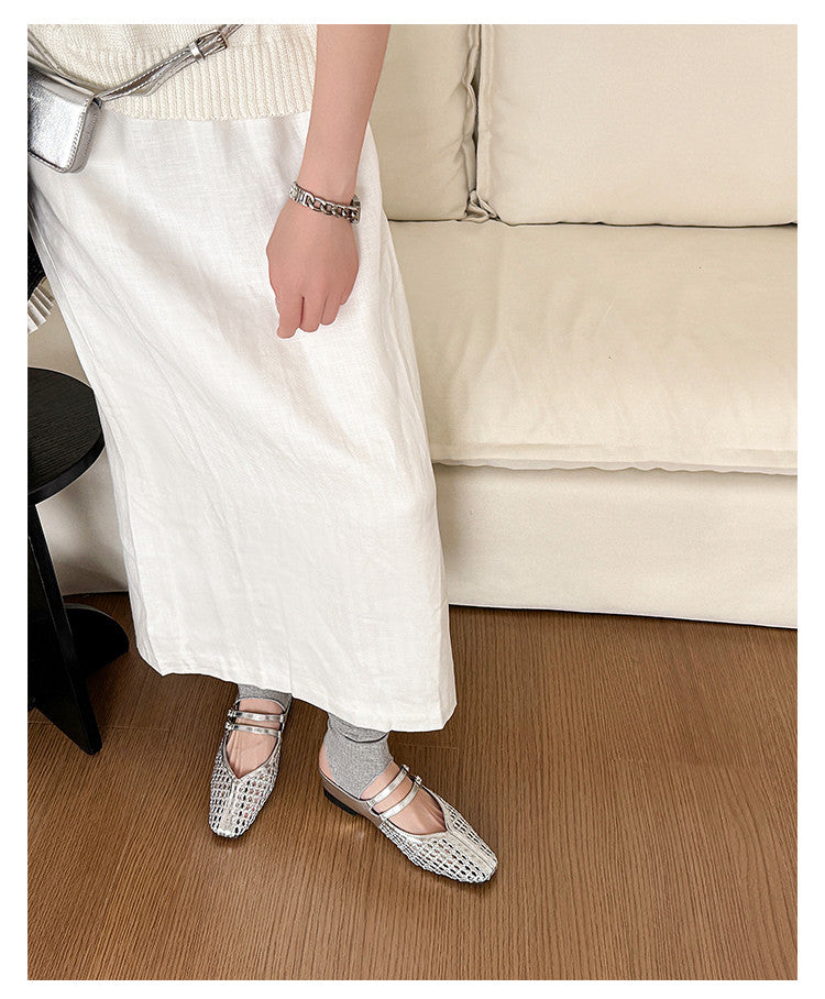 Karin Luna In Stock Spot Goods Hollow Woven One-Strap Closed-Toe Slippers