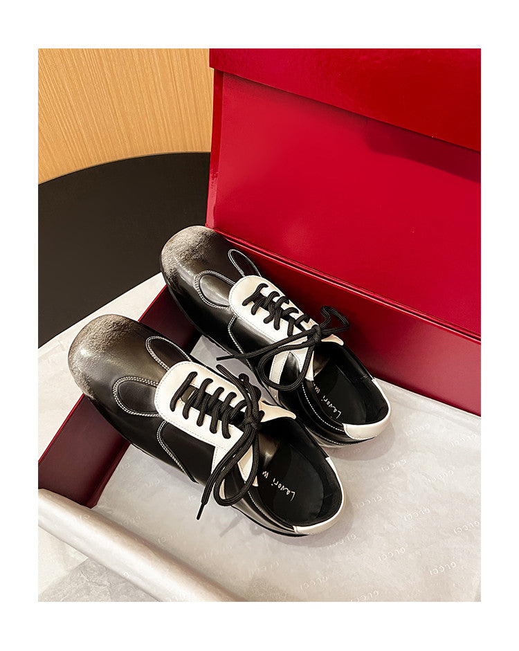 Karin Luna Casual Shoes Series~ Spot Goods Spot Goods Hot-selling Lace-up Hidden Heel Deep Mouth Single Shoes