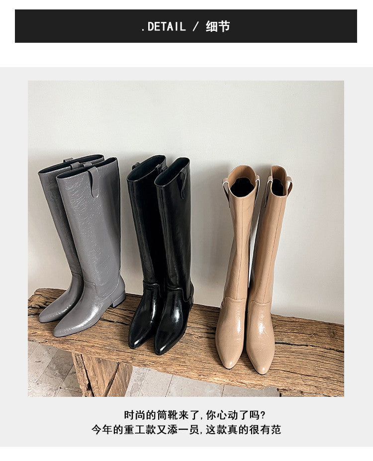 Karin Luna In Stock In Stock Classic Slip-On Straight Long Boots