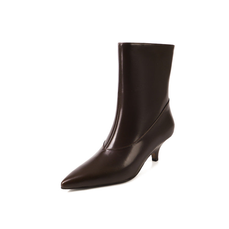 Karin Luna In Stock  Spot Goods Elegant kitten heel pointed toe trendy ankle boots