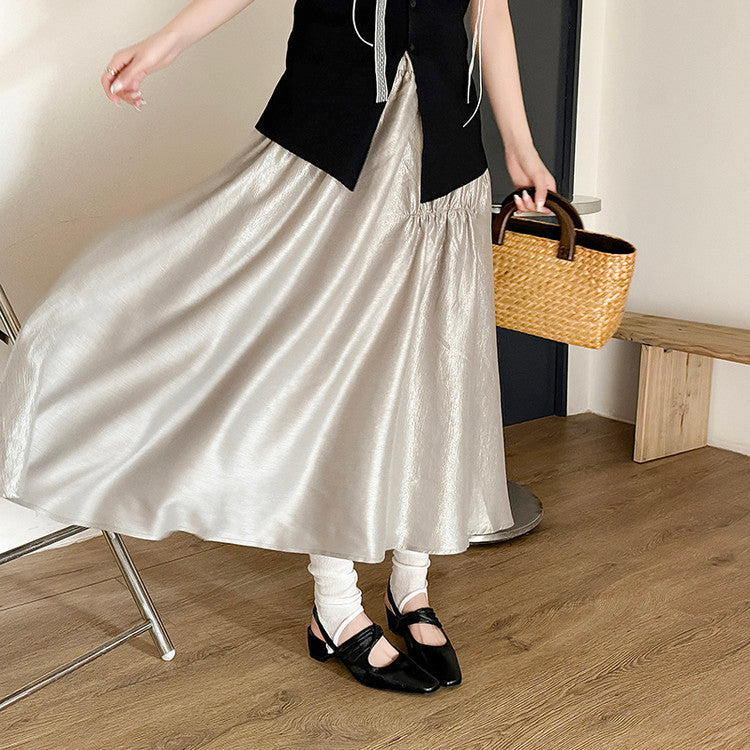 Karin Luna In Stock  Spot Goods Small Square Toe Wrinkled Chunky Heel Closed-Toe Sandals