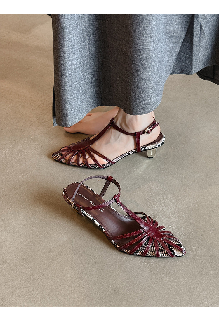 Karin Luna In Stock Spot Goods Open-toe French Style Metal Heel Sandals