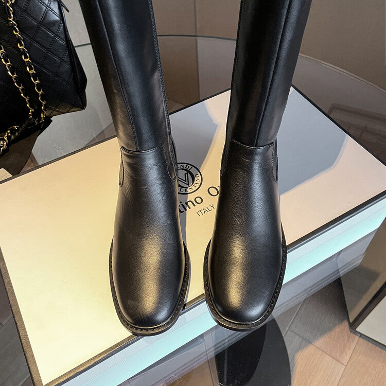 Karin Luna In Stock  Cowhide Niche Versatile Style Knight Boots