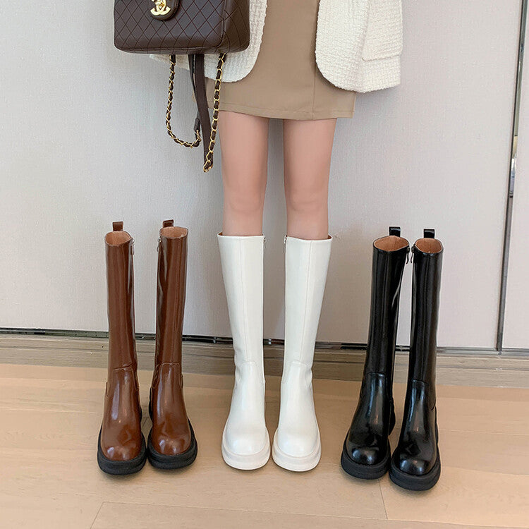 Karin Luna In Stock Spot Goods  Always in stock  Classic Basic Style Round Toe Thick Sole Knight Boots