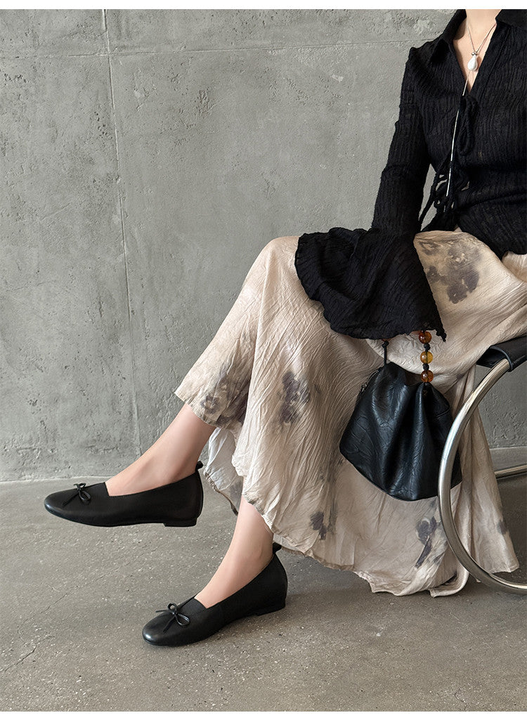 Karin Luna Full Layer Inside and Out~Basic Versatile Bow Hidden Heel Shoes