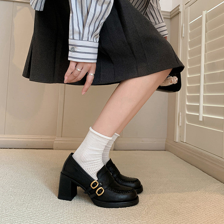Karin Luna Bestseller Hot-Selling Derivative Edition Self-contained Strap Buckle Casual Loafers