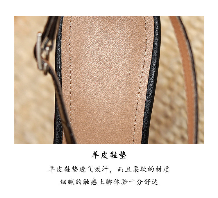 Karin Luna In Stock Spot Goods   French Retro Small Square Toe Closed-Toe Elegant Closed-Toe Sandals