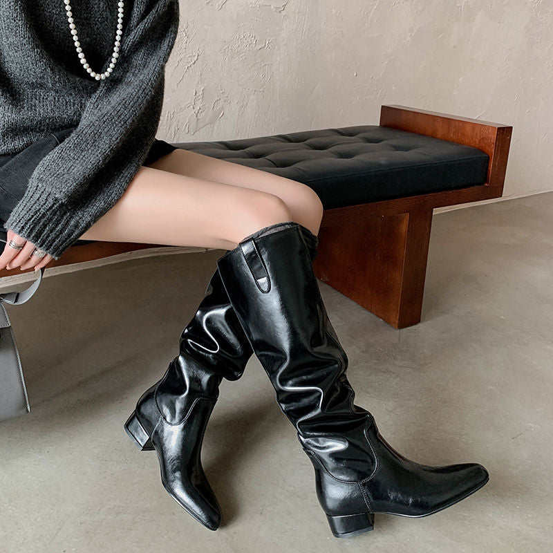 Karin Luna In Stock In Stock Classic Slip-On Straight Long Boots