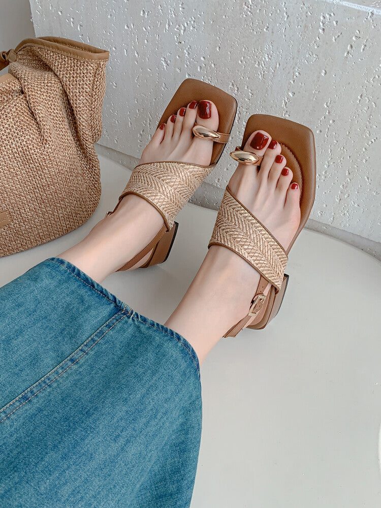Karin Luna Hot Item Hot Item Spot Goods Featured Bestsellers Holiday Style Woven Sofa Sandals