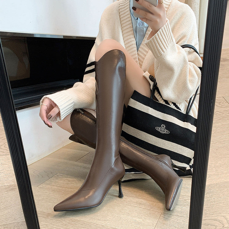 Karin Luna Elegant Style v Pointed Toe Stiletto Long Boots